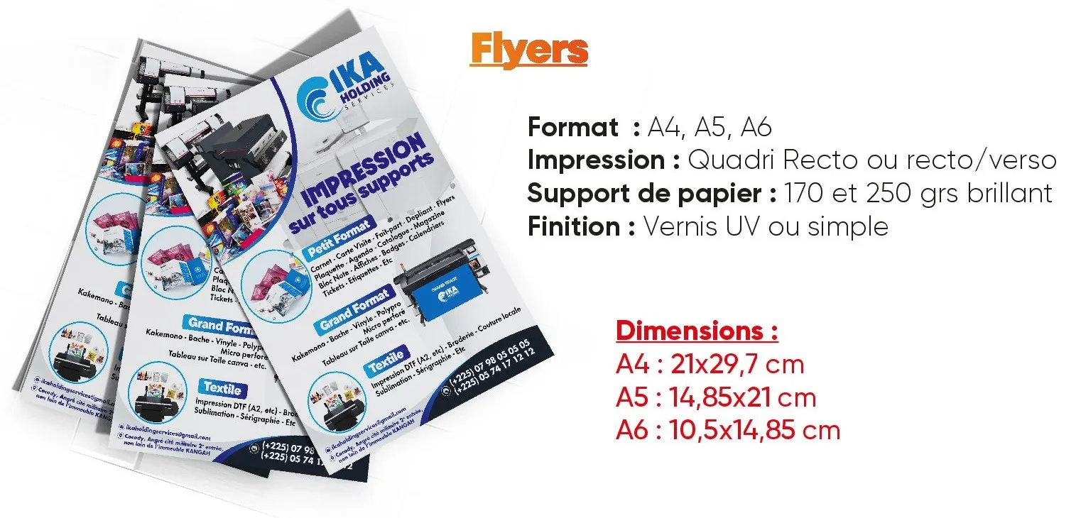 Flyers imprimerie Abidjan